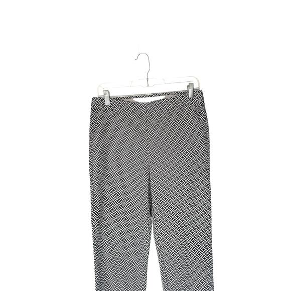 J. Jill Essential Slim Ankle Black White Printed Pull On Stretch Pants Size 6 - Picture 3 of 11